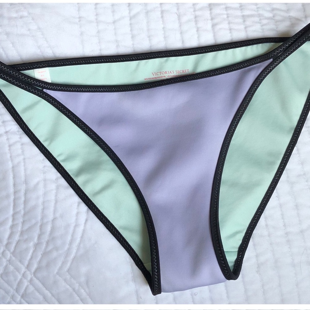 Victoria's Secret Lavender & Black Bikini bottoms - Picture 3 of 7